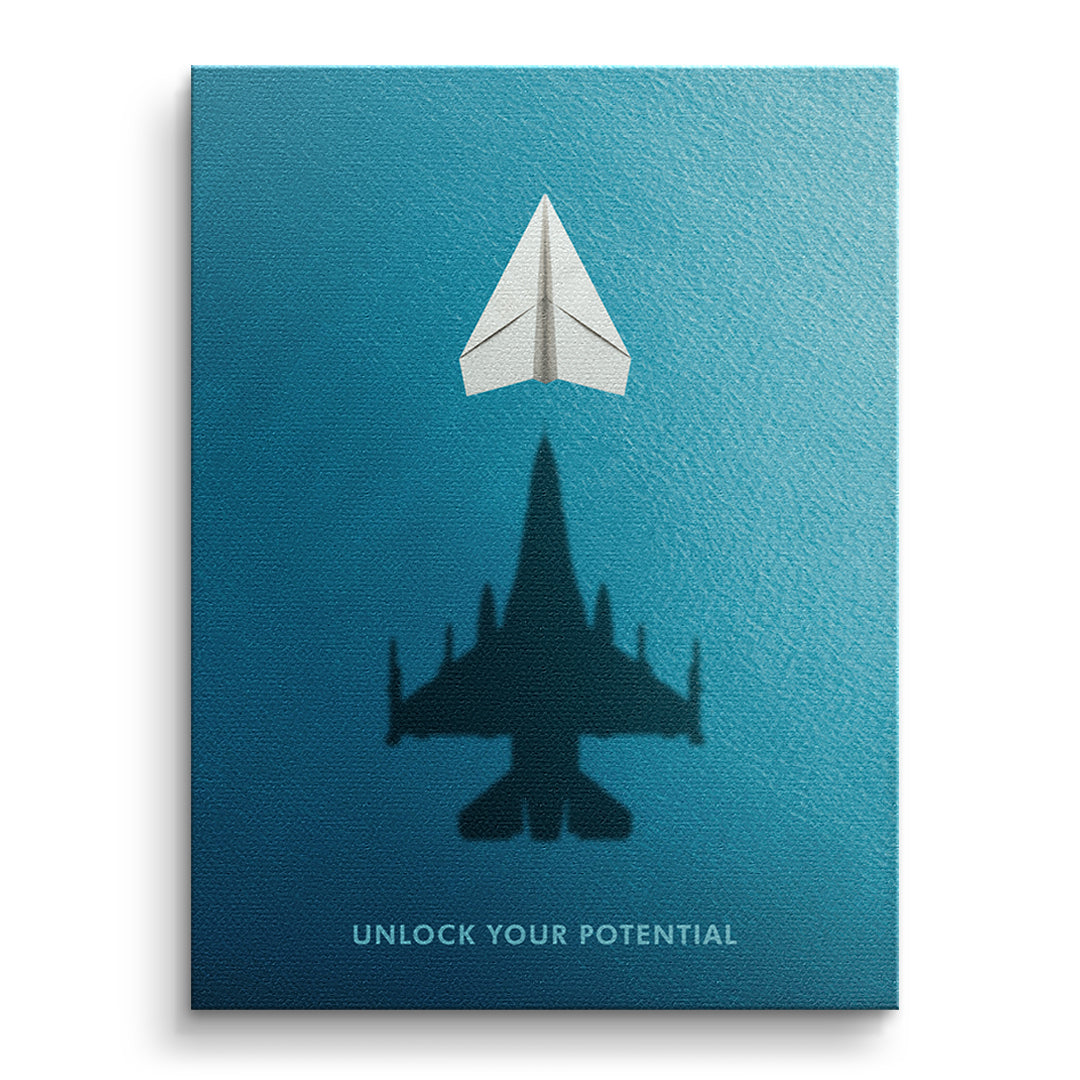 DOTCOMCANVAS Unlock Your Potential Leinwandbild Vorderansicht ohne Rahmen