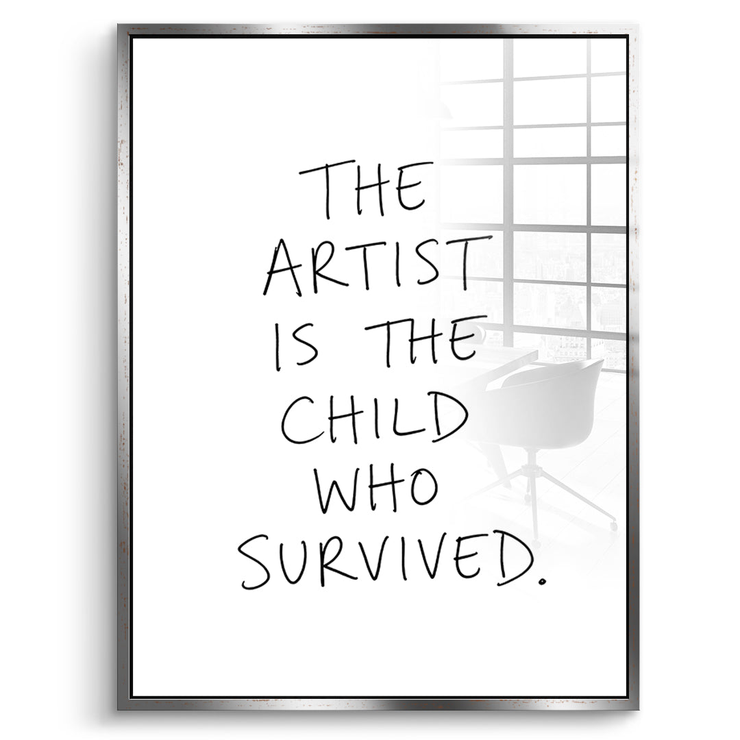 DOTCOMCANVAS Survived Acrylglasbild Vorderansicht silberner Rahmen