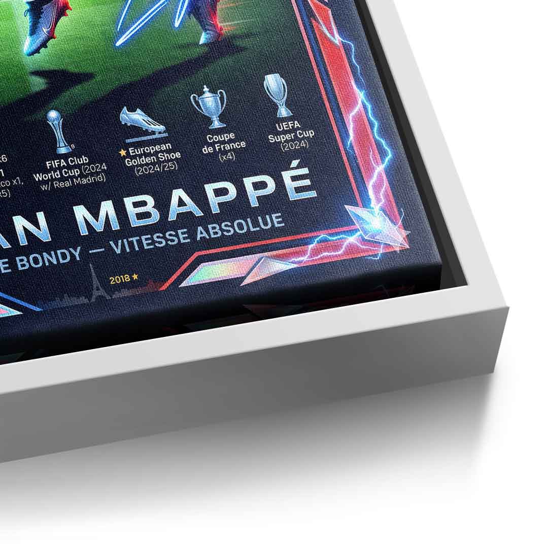 Mbappé Trade Card Leinwandbild Detailansicht