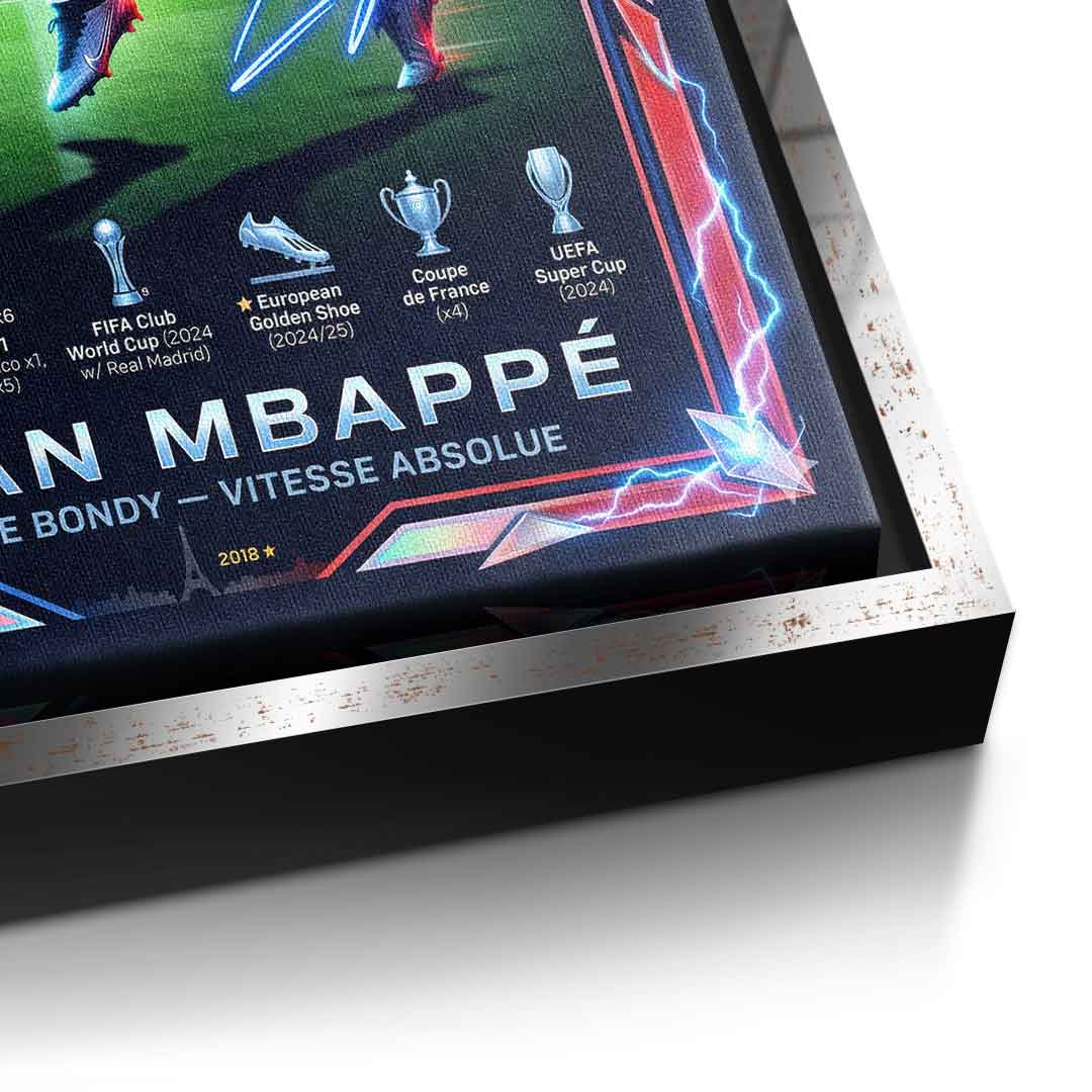 Mbappé Trade Card Leinwandbild Detailansicht