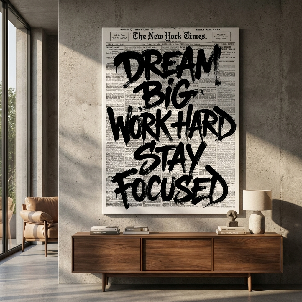 Dream big work hard stay focused - Raum Mockup