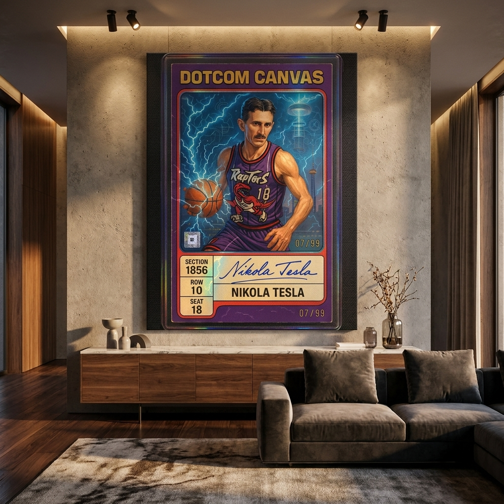 Nikola Tesla Basketball Card Raum Mockup