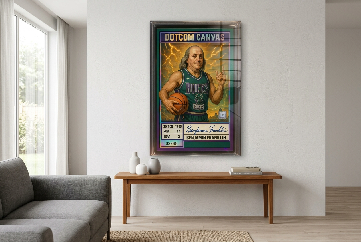 3467 Benjamin Franklin Basketball Card Acrylglas Room