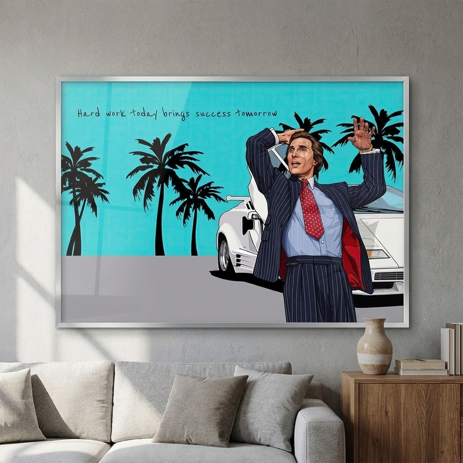 Work hard today - Acrylglasbild Raum Mockup