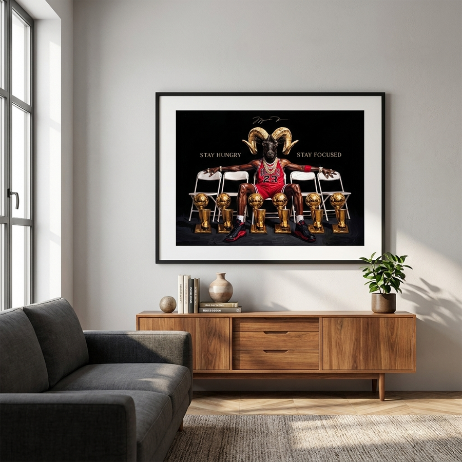 Trophy M.Jordan - Poster Raum Mockup
