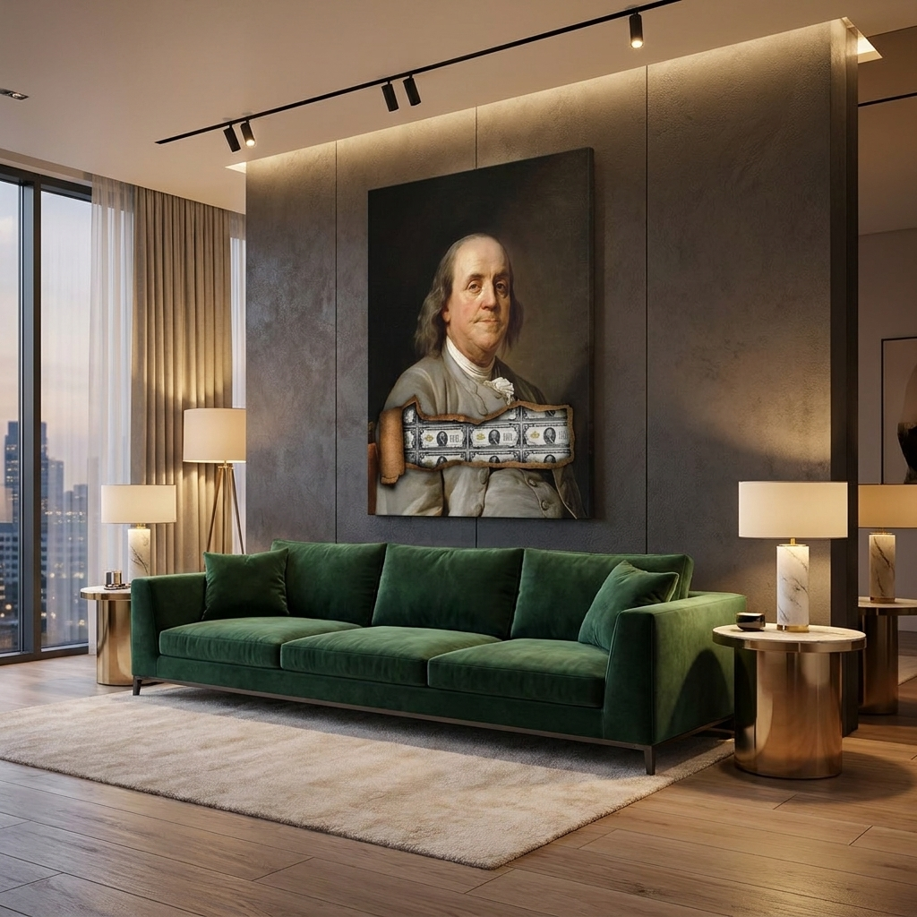 DOTCOMCANVAS Benjamin x Money Leinwandbild Room
