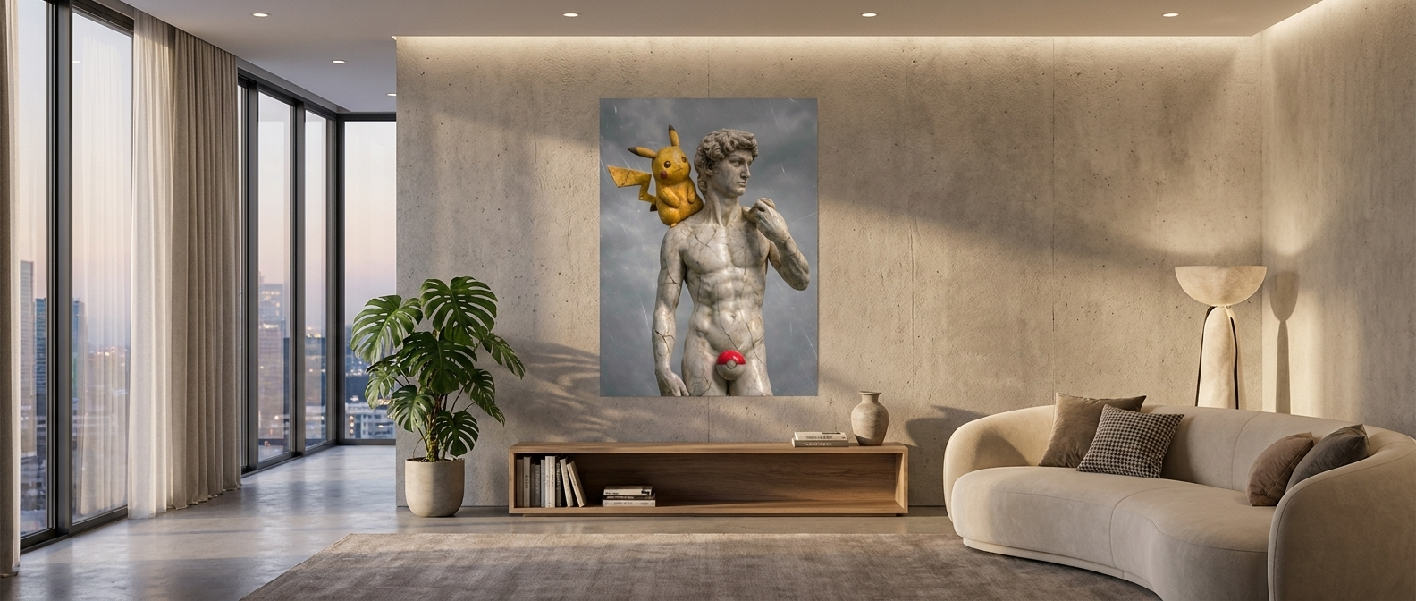 DOTCOMCANVAS Electro Mouse David Sculpture Poster Banner