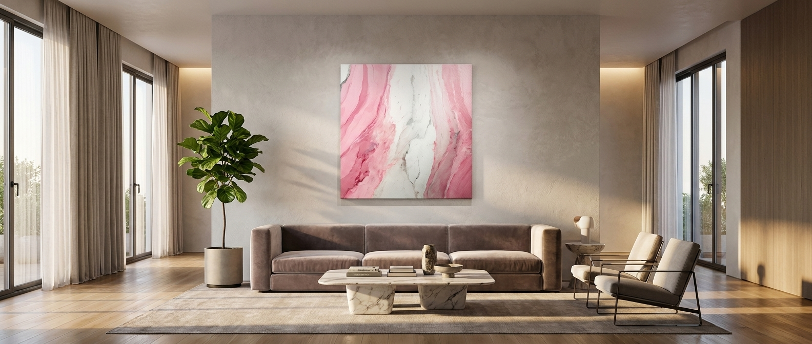 DOTCOMCANVAS Candyfloss Marble Leinwandbild Banner