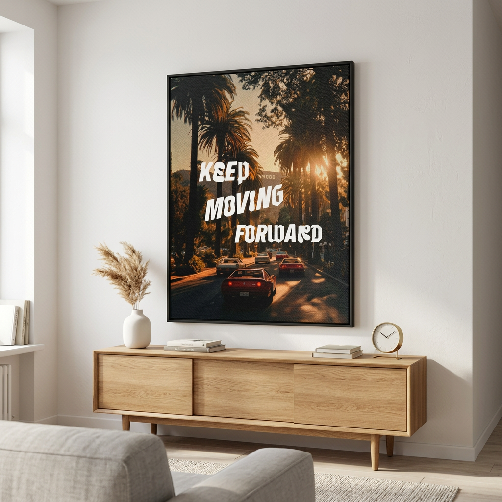 Keep moving forward Leinwandbild Room Mockup