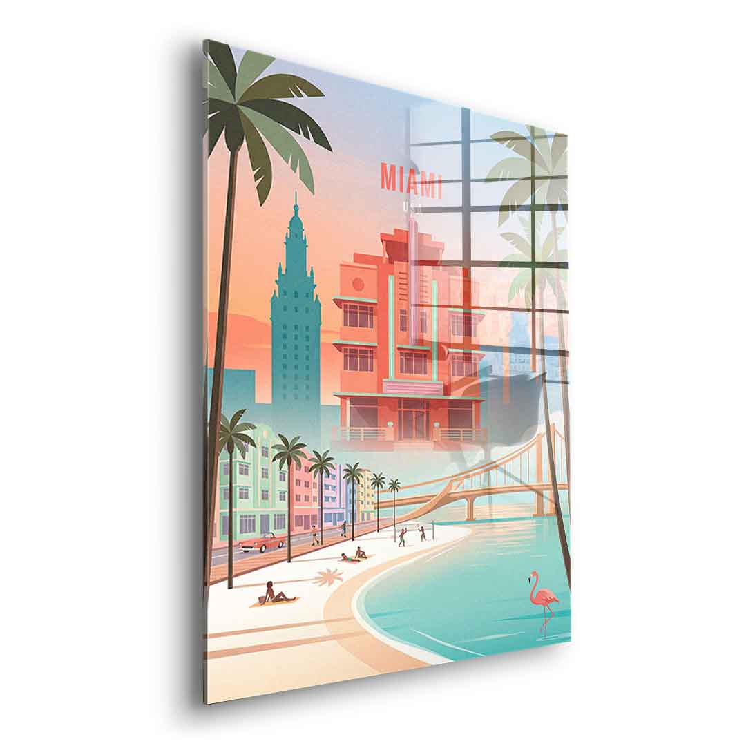 DOTCOMCANVAS Miami Acrylglasbild Echtheitszertifikat