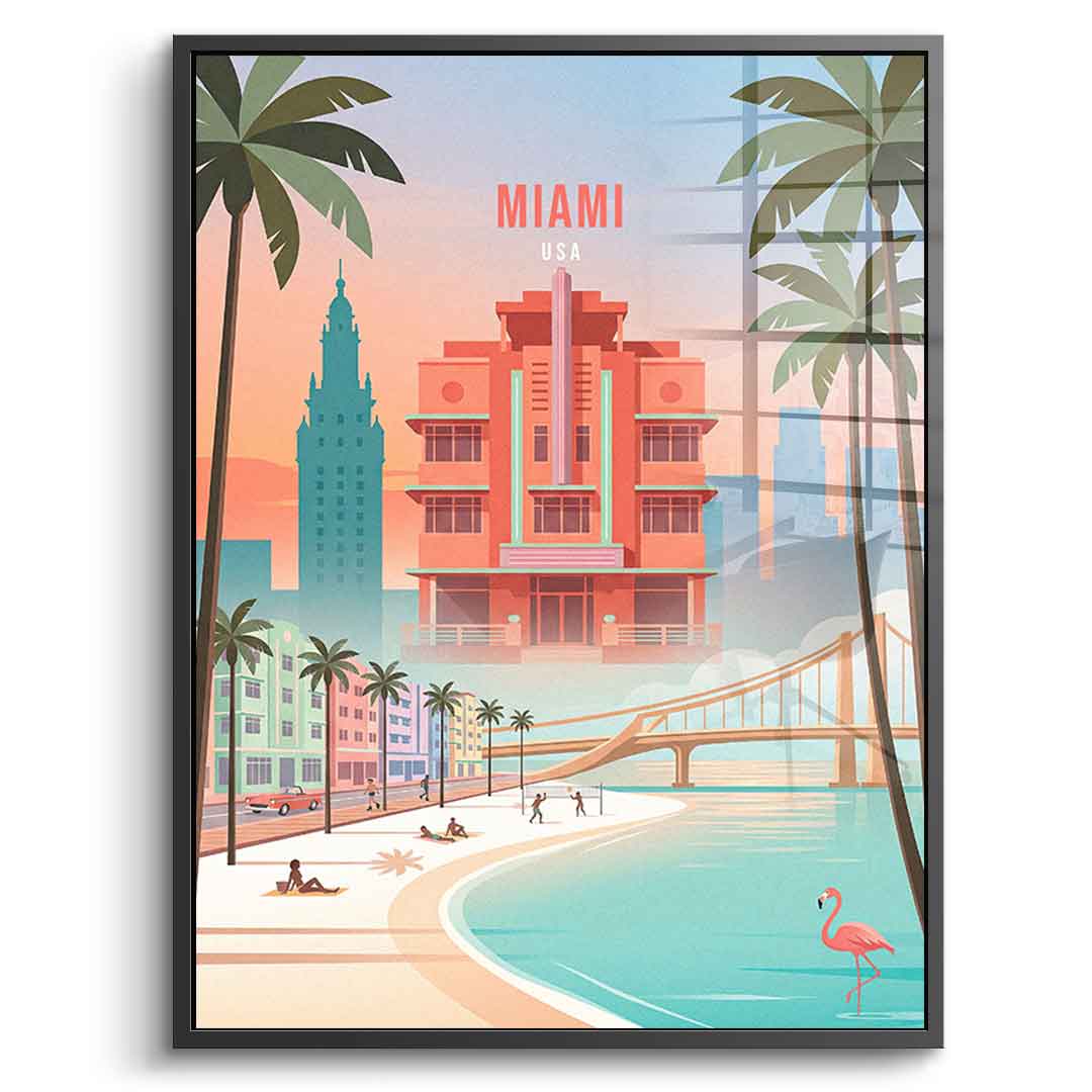 DOTCOMCANVAS Miami Acrylglasbild Seitenansicht ohne Rahmen