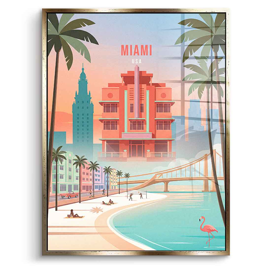 DOTCOMCANVAS Miami Acrylglasbild Seitenansicht schwarz