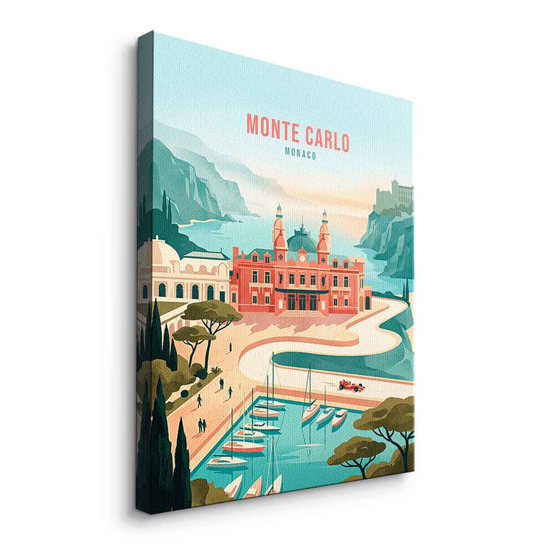 DOTCOMCANVAS Monte Carlo Leinwandbild Seitenansicht ohne Rahmen