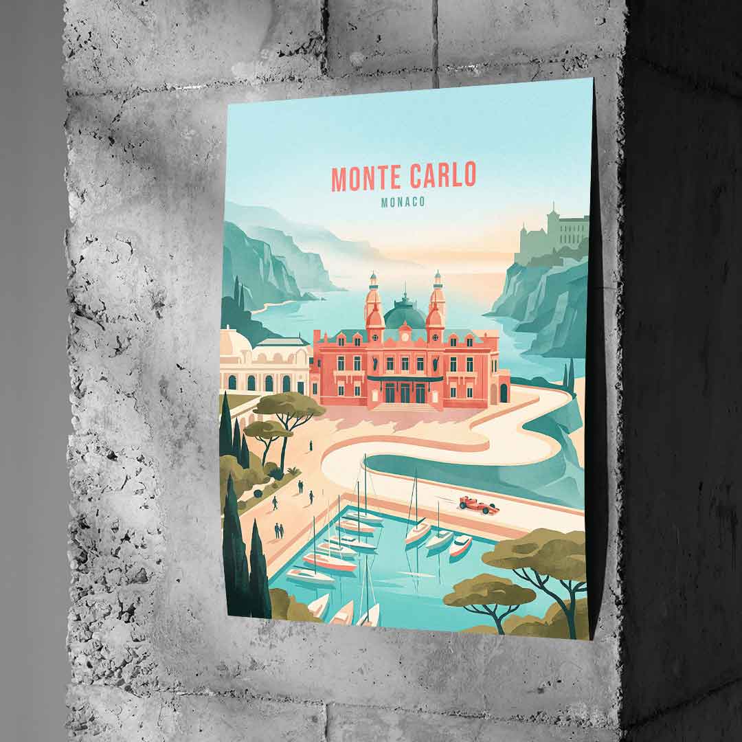 DOTCOMCANVAS Monte Carlo Poster Betonwand