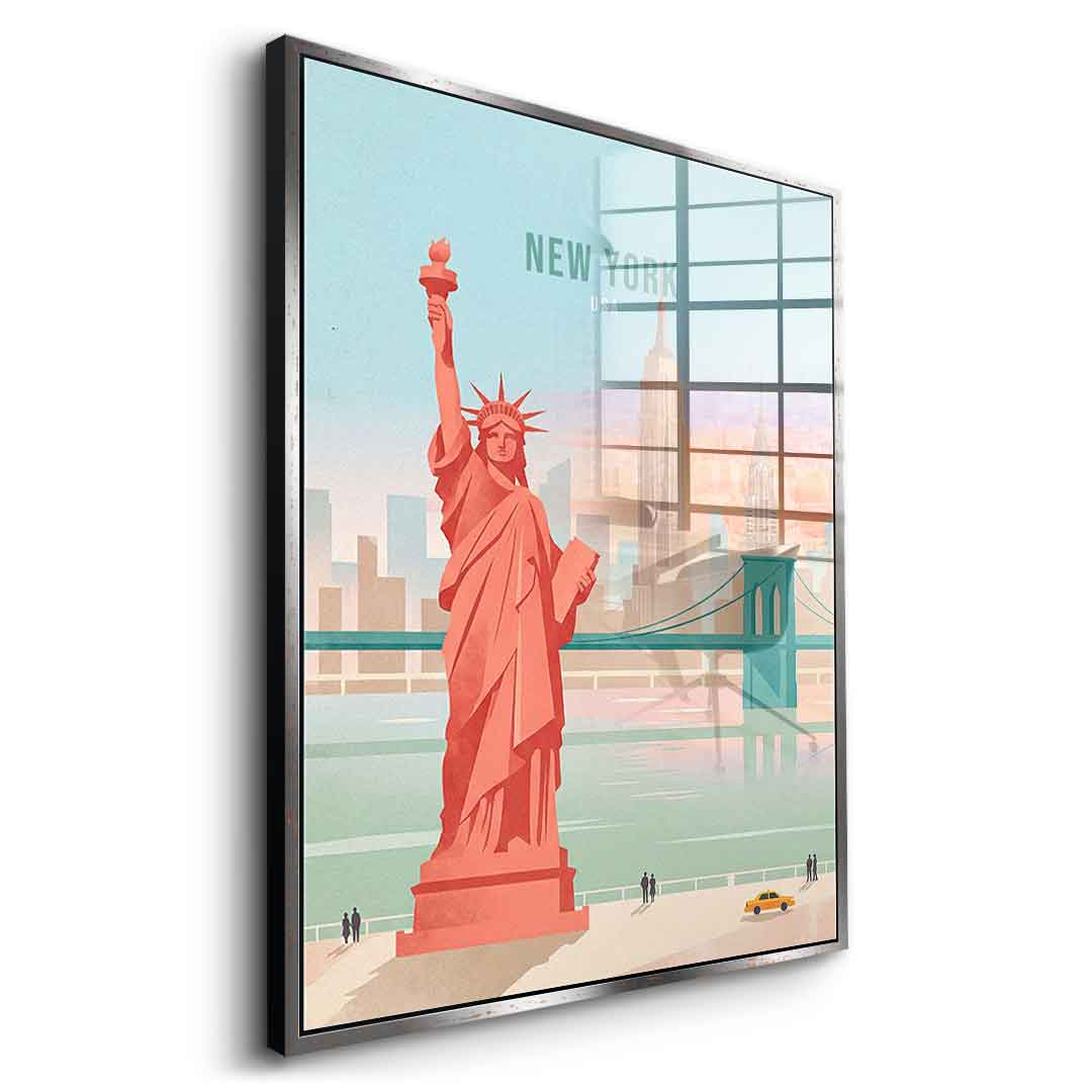 DOTCOMCANVAS New York Acrylglasbild Seitenansicht gold