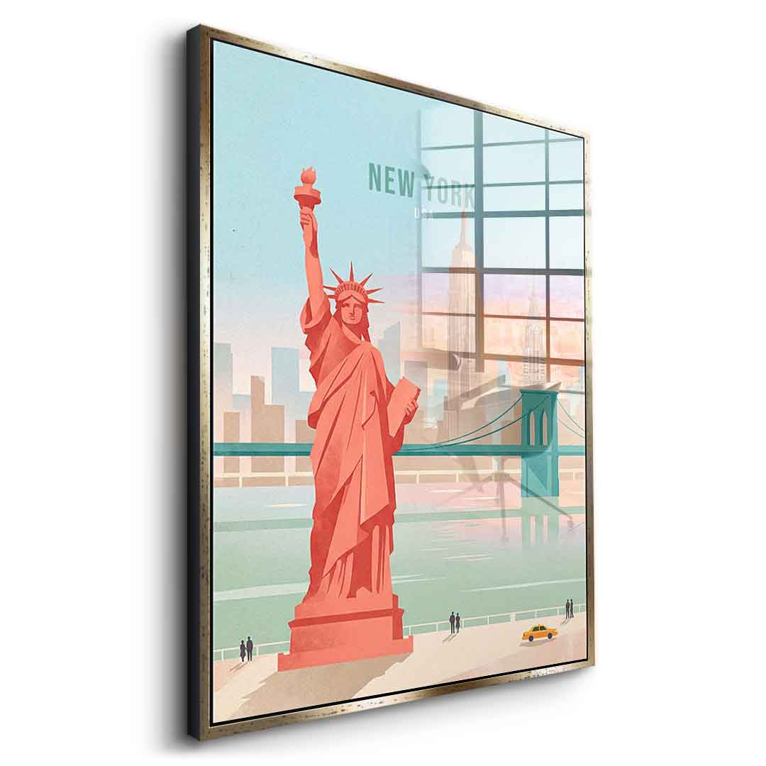 DOTCOMCANVAS New York Acrylglasbild Seitenansicht silber