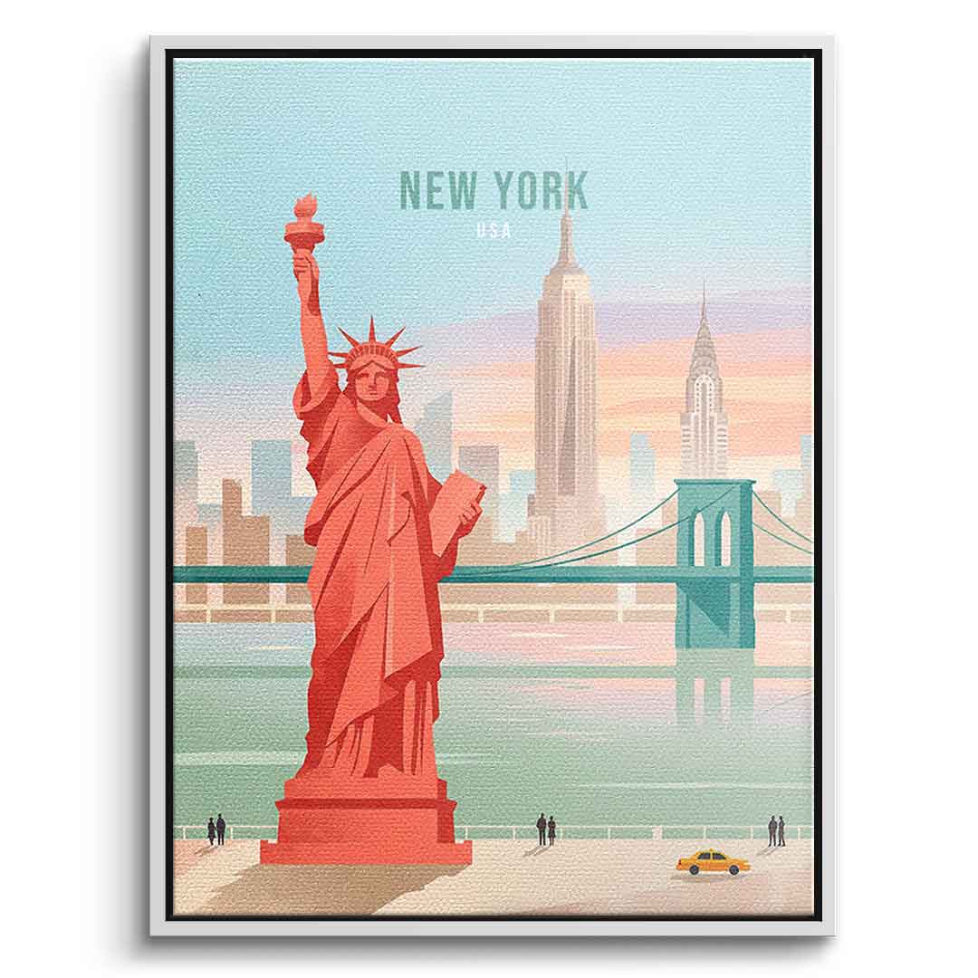 DOTCOMCANVAS New York Leinwandbild Vorderansicht mit weissem Rahmen