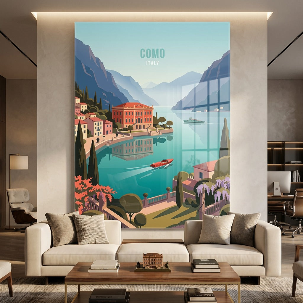 DOTCOMCANVAS Como Acrylglasbild im Raum Beispiel