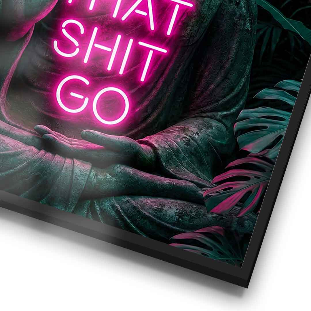 DOTCOMCANVAS® Buddah for Toilett Poster – Detail des gerahmten Posters