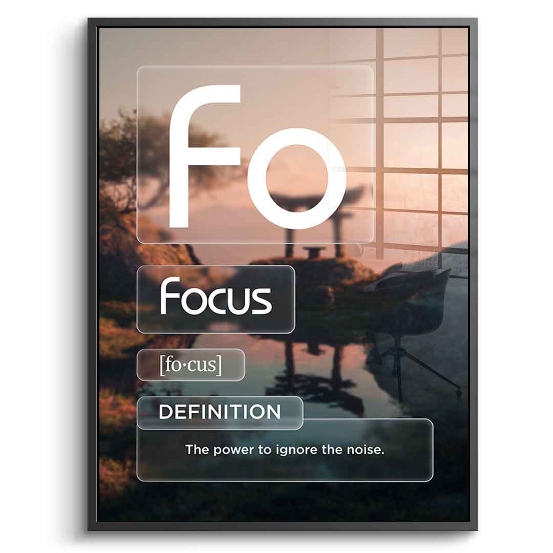 DOTCOMCANVAS® Focus (Fo) Acrylglasbild Version Farbig – Echtheitszertifikat