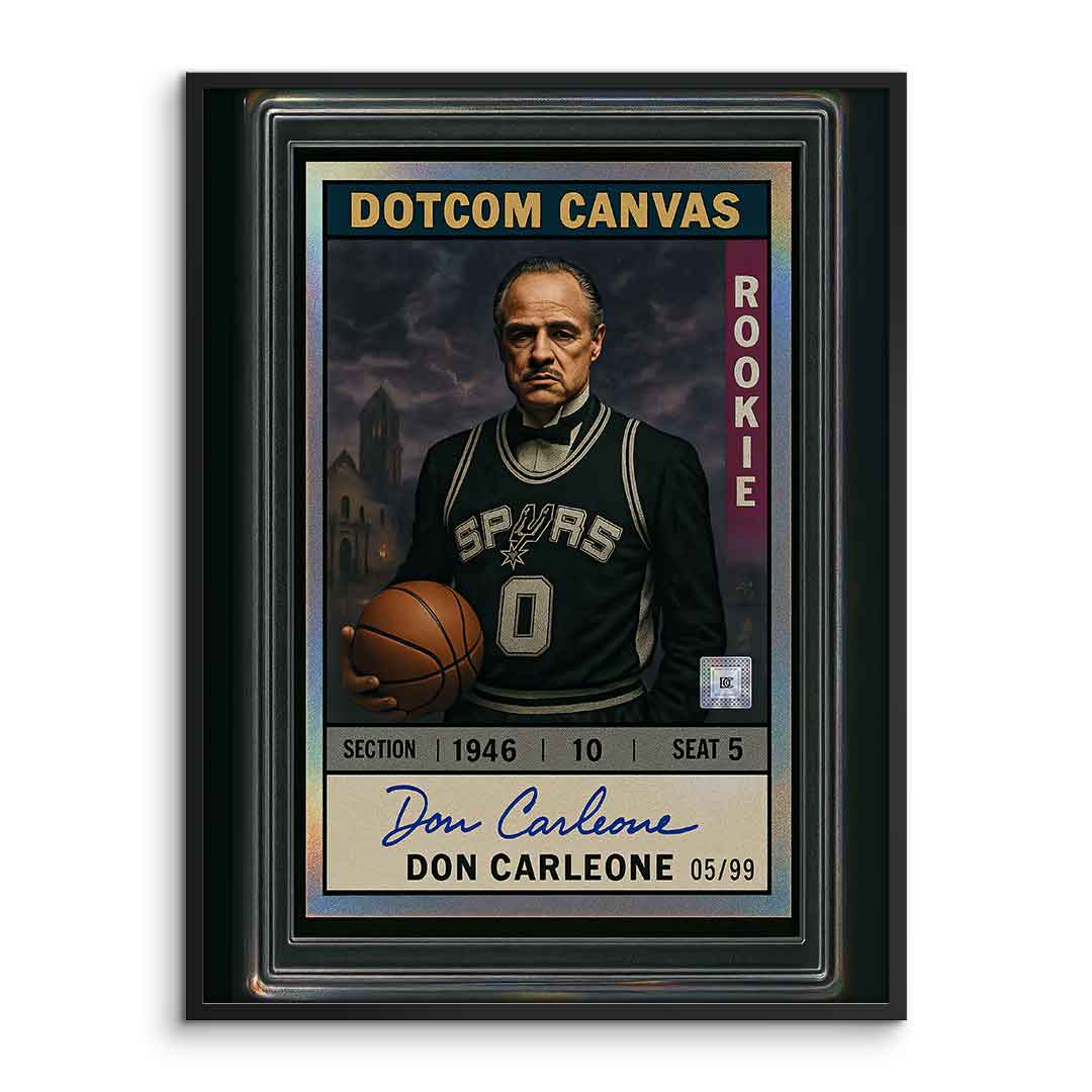 DOTCOMCANVAS Poster Don Carleone Basketball Card Pop Art gerahmt Frontansicht