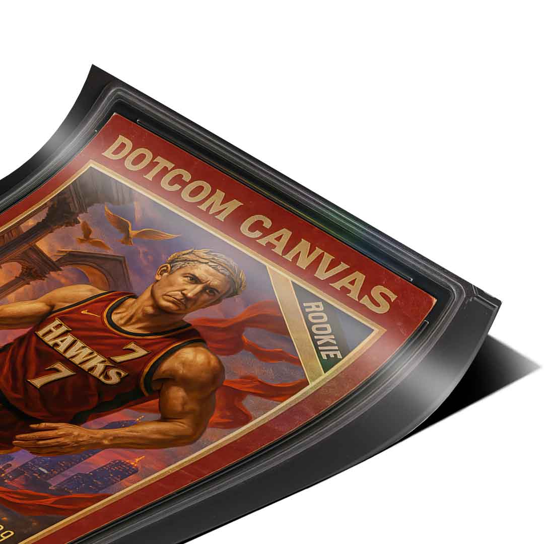 DOTCOMCANVAS Julius Caesar Basketball Card Poster Pop Art – Eck-Detailansicht 2