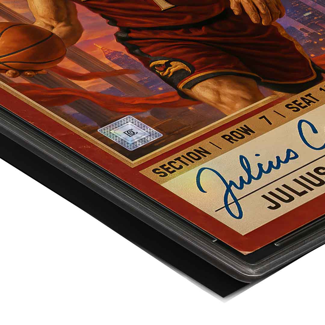 DOTCOMCANVAS Julius Caesar Basketball Card Poster Pop Art – Eck-Detailansicht