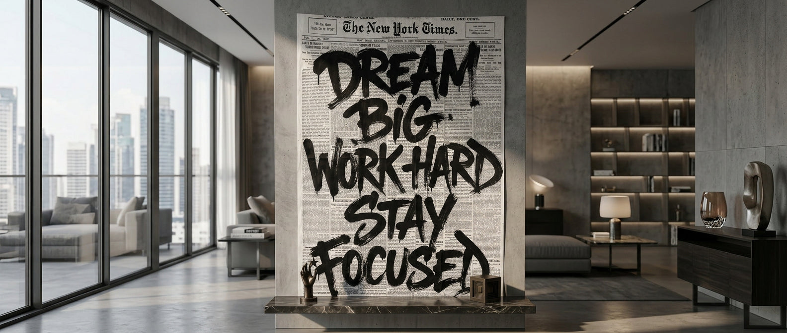 DOTCOMCANVAS Dream big work hard stay focused Poster Banner