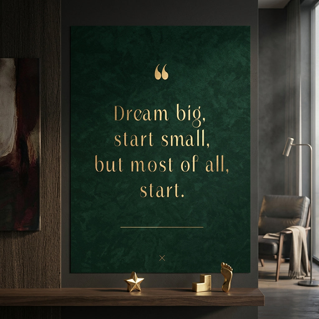 DOTCOMCANVAS Dream Big Poster im Wohnraum – motivierendes Typografie-Wandbild