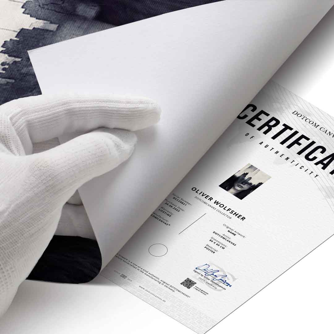 DOTCOMCANVAS® Mind game Poster – Echtheitszertifikat