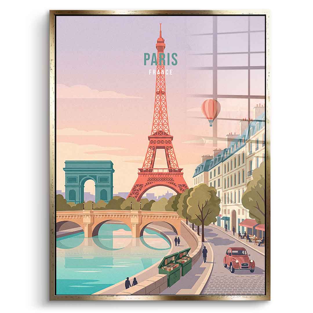 DOTCOMCANVAS Paris Acrylglasbild Seitenansicht schwarz