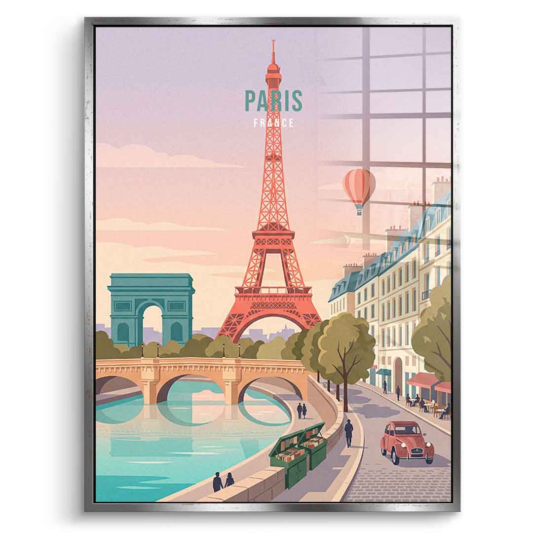 DOTCOMCANVAS Paris Acrylglasbild Seitenansicht silber