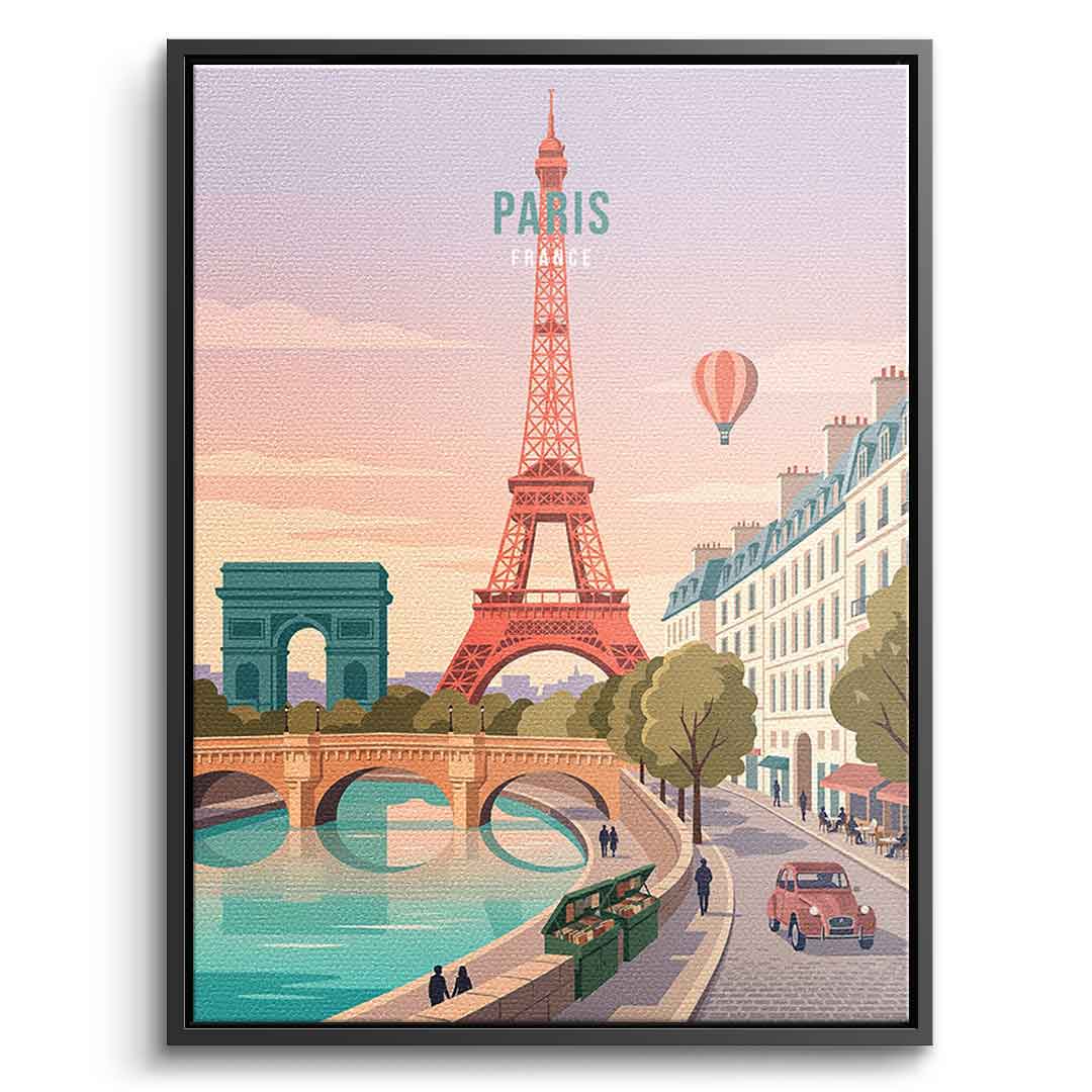 DOTCOMCANVAS Paris Leinwandbild Seitenansicht ohne Rahmen