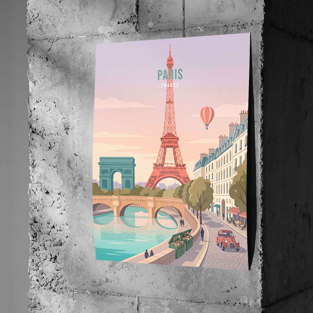 DOTCOMCANVAS Paris Poster Betonwand