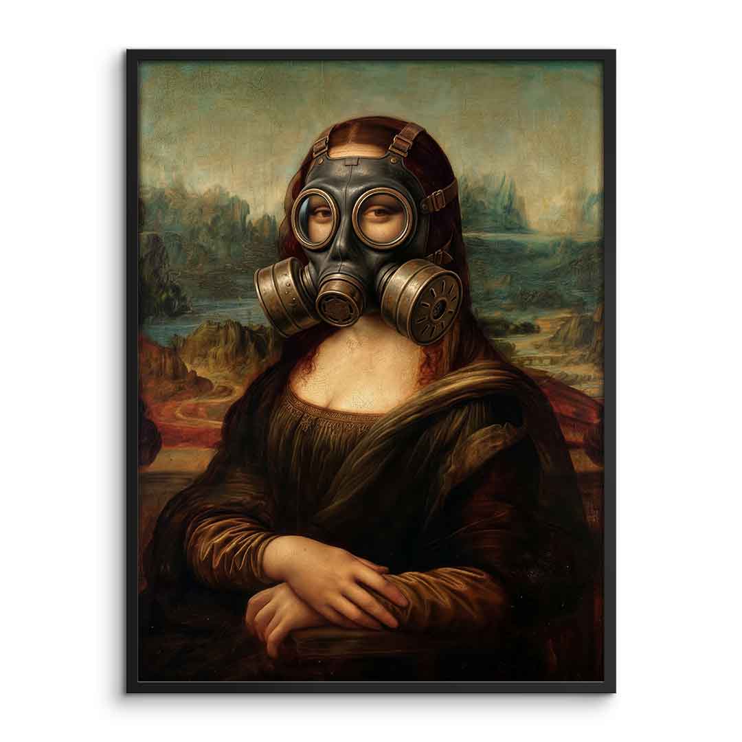 DOTCOMCANVAS Mona Lisa fürs WC 3 Poster - Rahmen Vorderansicht
