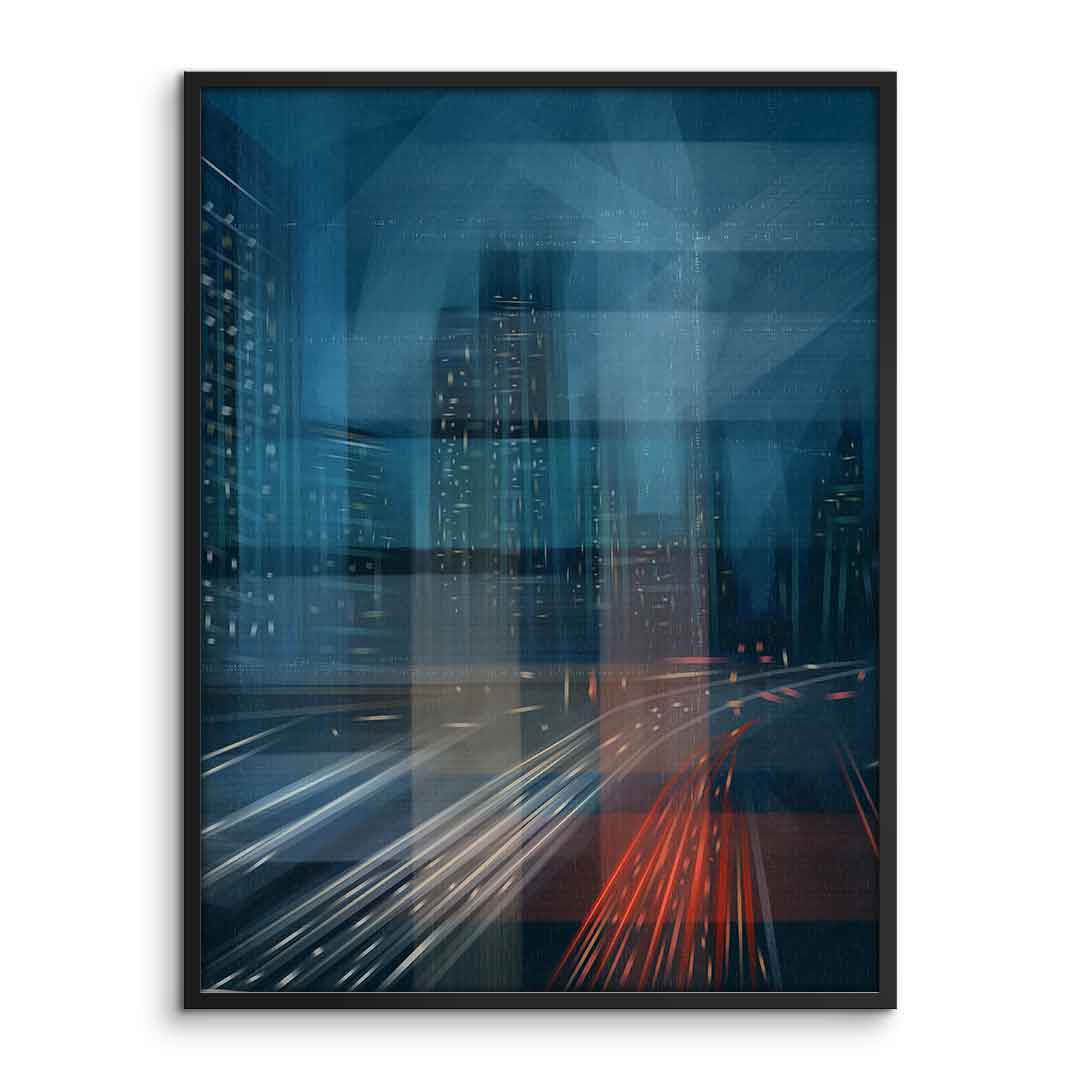 Night City with Speed - Poster Rahmen