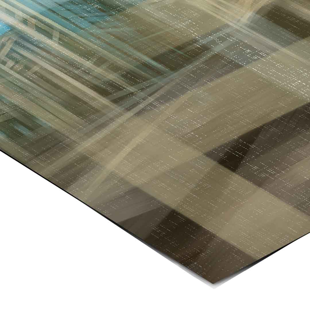 City in the Embrace of Golden Mist Poster Eck-Detail