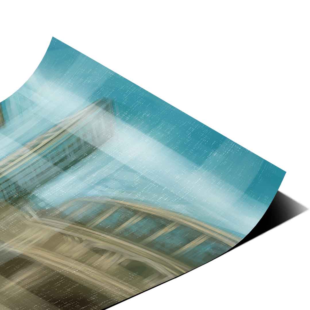 City in the Embrace of Golden Mist Poster Eck-Detail 2