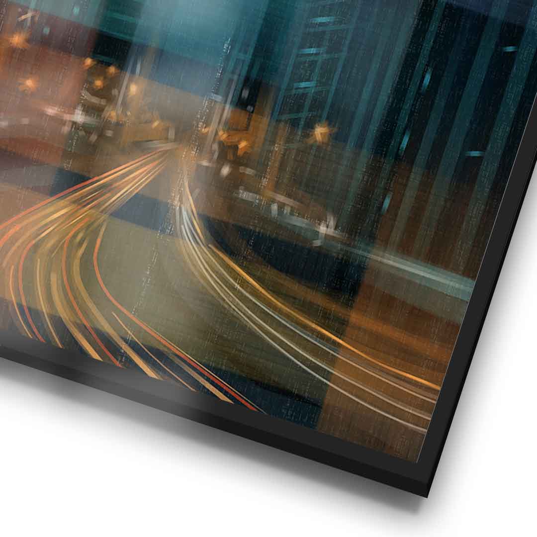 City in the Rhythm of Light Poster Detail Rahmen