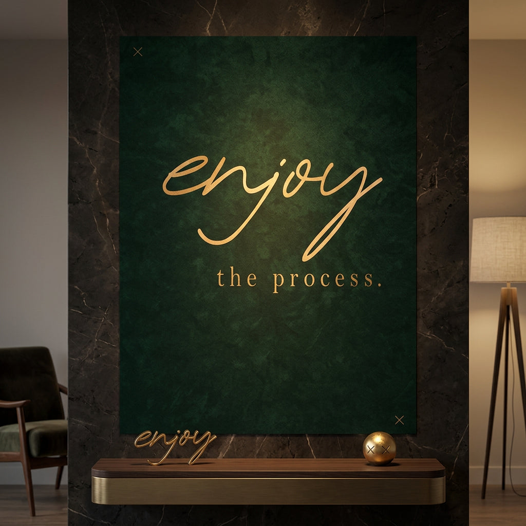 DOTCOMCANVAS® Enjoy Poster im Raum – Motivation Typografie an der Wand