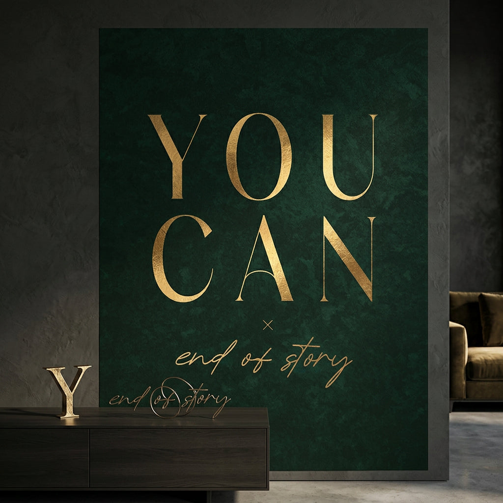 YOU CAN Poster im Wohnraum-Ambiente – Motivation Typografie Wandbild