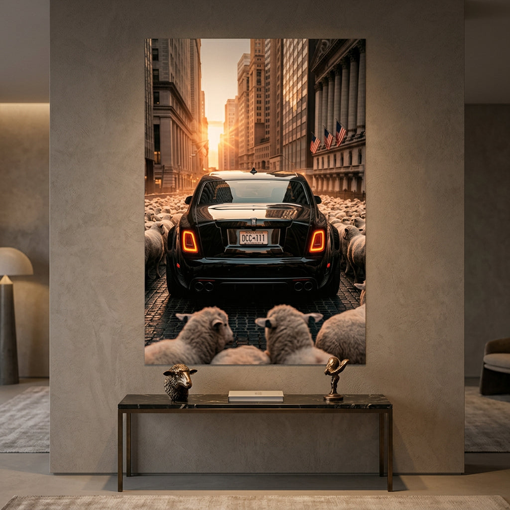 DOTCOMCANVAS Rolls Roys & Sheeps Poster im Raum