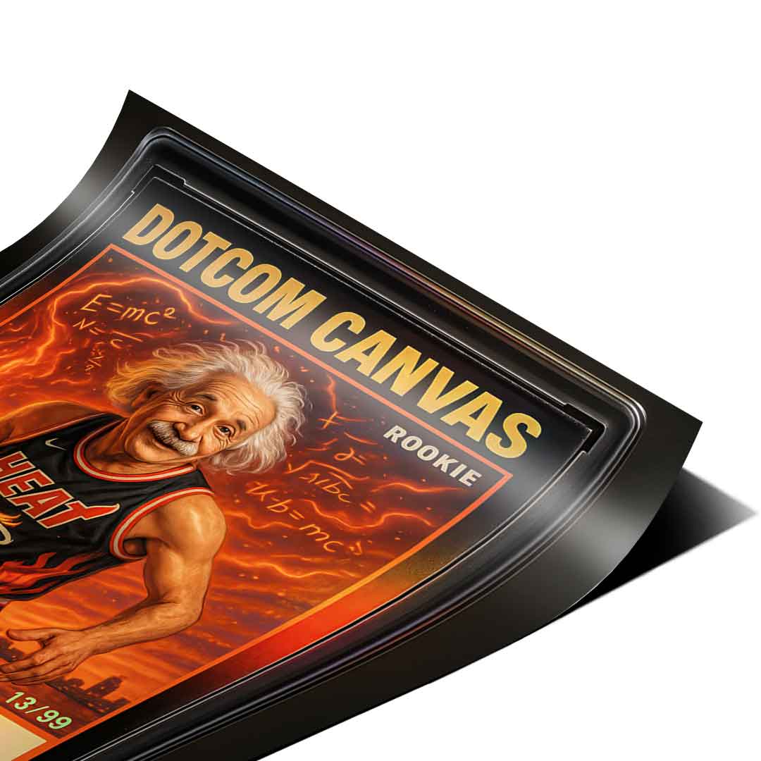 DOTCOMCANVAS Albert Einstein Basketball Card Pop Art Wandbild Poster Eck-Detailansicht 2