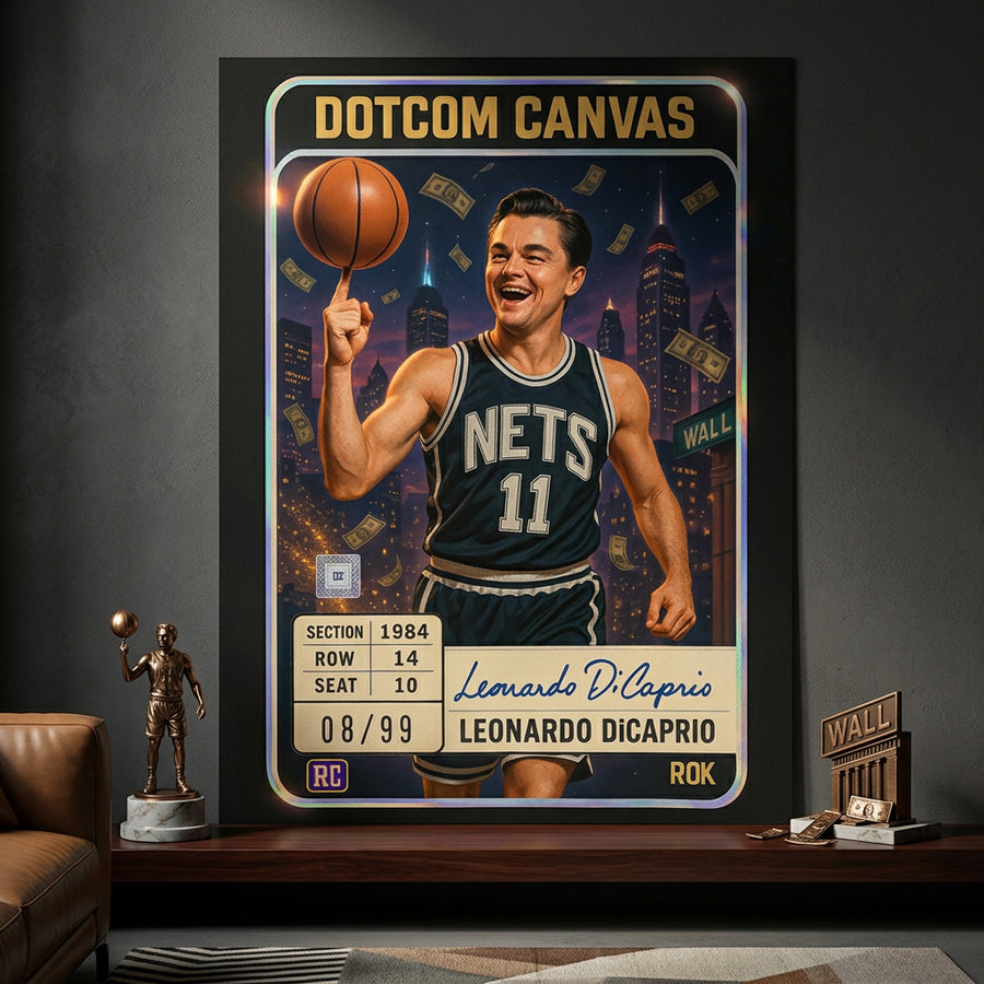DOTCOMCANVAS Leo Dicaprio Basketball Card Poster Raum Mockup