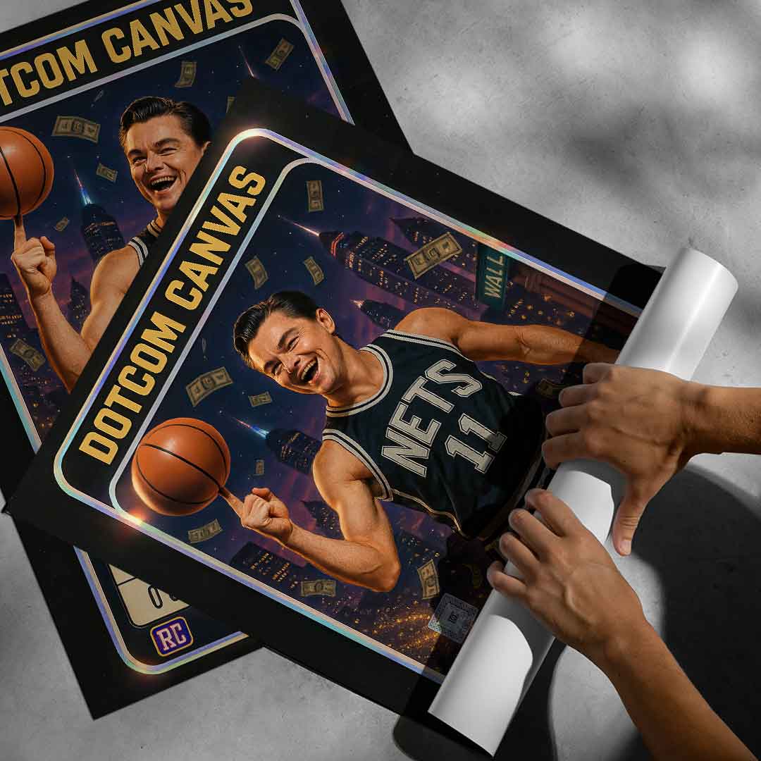 DOTCOMCANVAS Leo Dicaprio Basketball Card Poster Roll-up