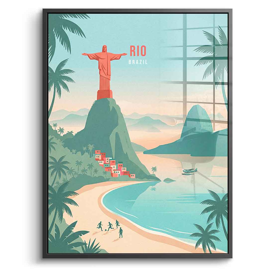 DOTCOMCANVAS Rio Acrylglasbild Vorderansicht mit schwarzem Rahmen