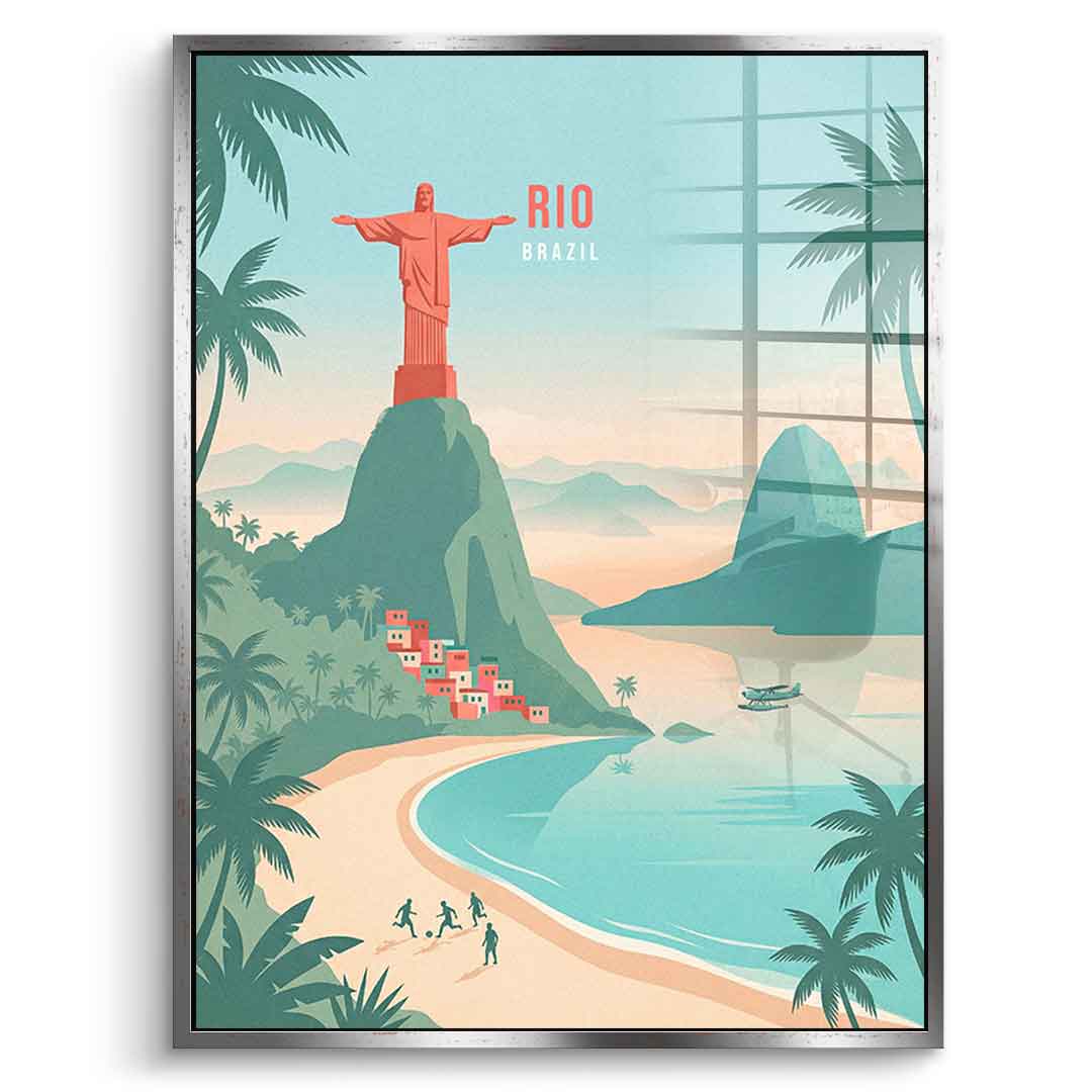 DOTCOMCANVAS Rio Acrylglasbild Vorderansicht mit silbernem Rahmen