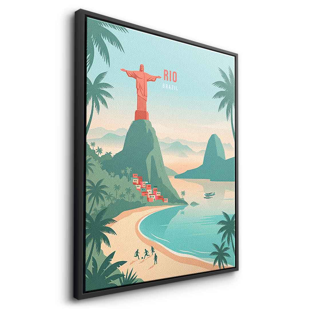 DOTCOMCANVAS Rio Leinwandbild Seitenansicht schwarz