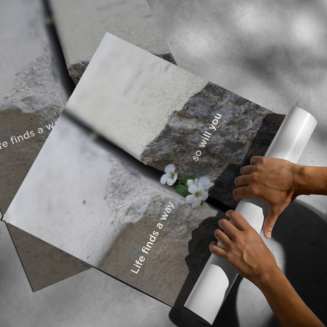 DOTCOMCANVAS Life finds a way Poster Rolled-up Ansicht