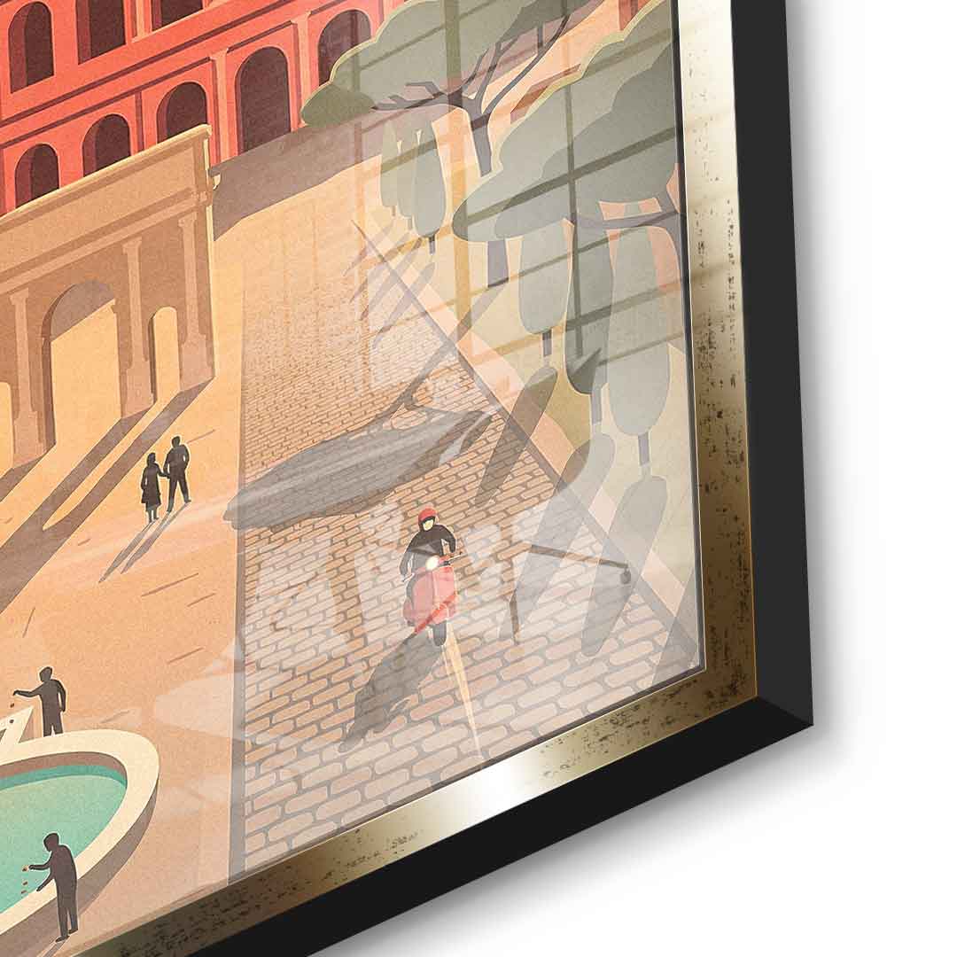 DOTCOMCANVAS Rome Acrylglasbild Vorderansicht mit schwarzem Rahmen